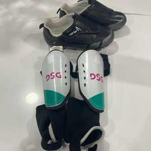 Little kids soccer cleats and shin guards